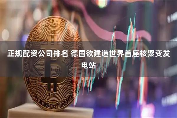 正规配资公司排名 德国欲建造世界首座核聚变发电站